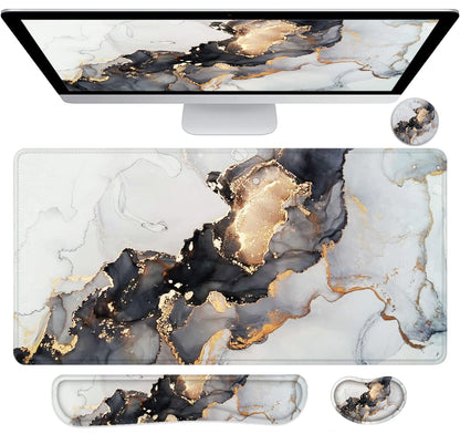 Large Mouse Pad with Wrist Rest, 4-in-1 Wrist Rest for Keyboard and Mouse