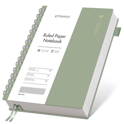EMSHOI Lined Spiral Journal Notebook, 300 Pages, B5 Size (7.4'' x 10.1'')