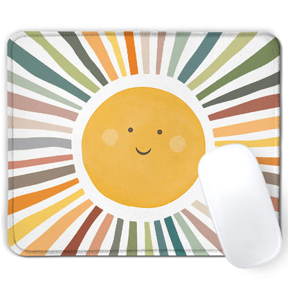 Boho Colorful Sunshine Rainbow Mouse Pad, Cute Sunshine Mouse Pads Mousepad for Desk Home Office Dorm Computers Laptop, Boho Office Supplies Desk Accessories, 7.9x7.9 Inch