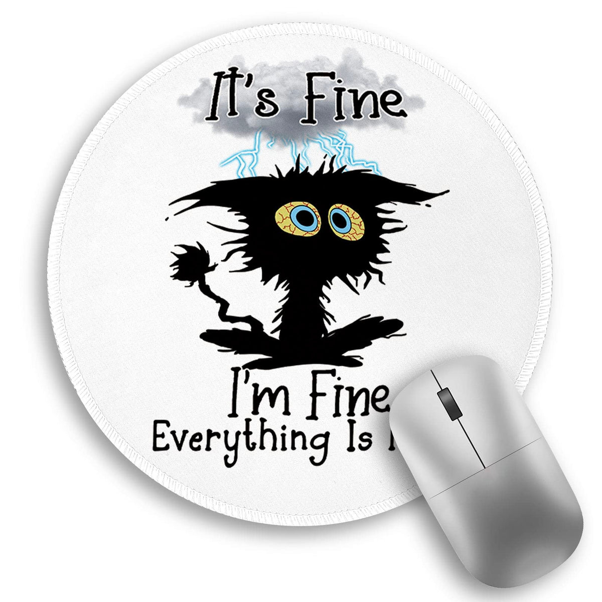 Inspirational Quote Work Mouse Pad, Positive Small Round Mousepad