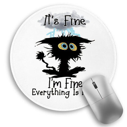 Inspirational Quote Work Mouse Pad, Positive Small Round Mousepad