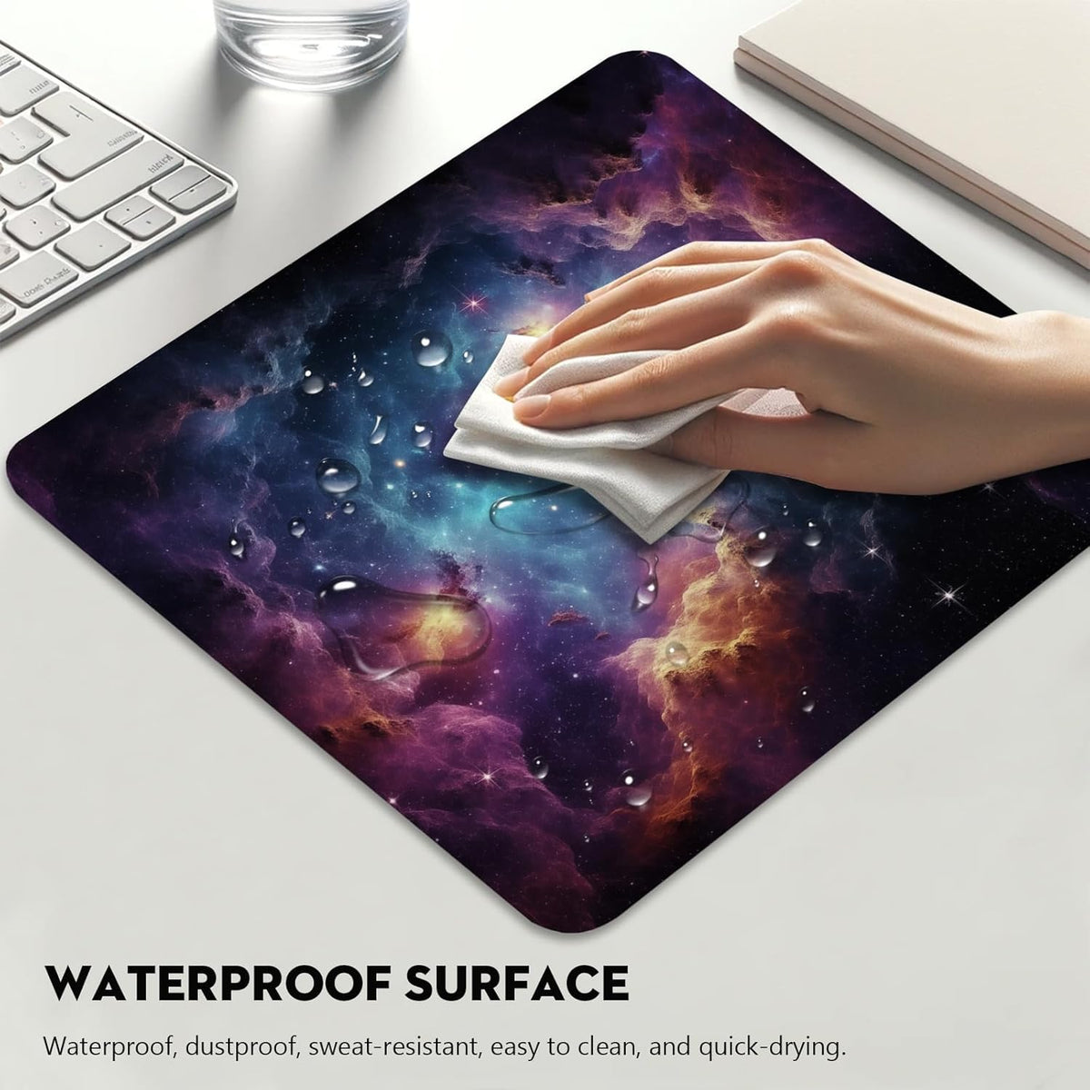 Galactic Nebula Starscape Mouse Pad - Explore The Universe from Your Desk, Stitched Edges Non-Slip Rubber Base Mouse Pads for Computers Laptop
