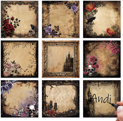 Gothic Sticky Notes 3x3 Dark Style Stationery 9-Pack