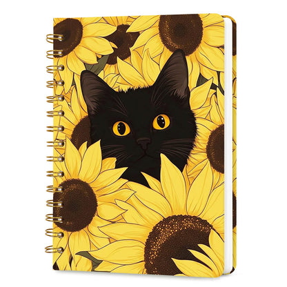 Lined Spiral Journal Notebook for Work A5, 160 Pages, Explosive Cat