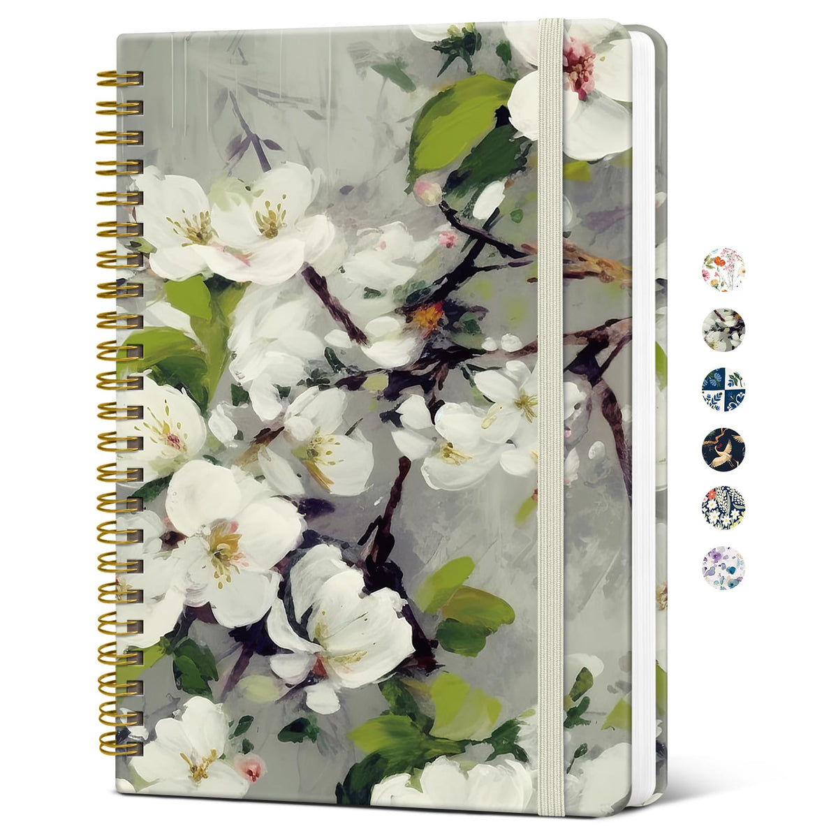 Taja Spiral Lined Journal for Women, Pretty Hardcover Journal Notebook, A5