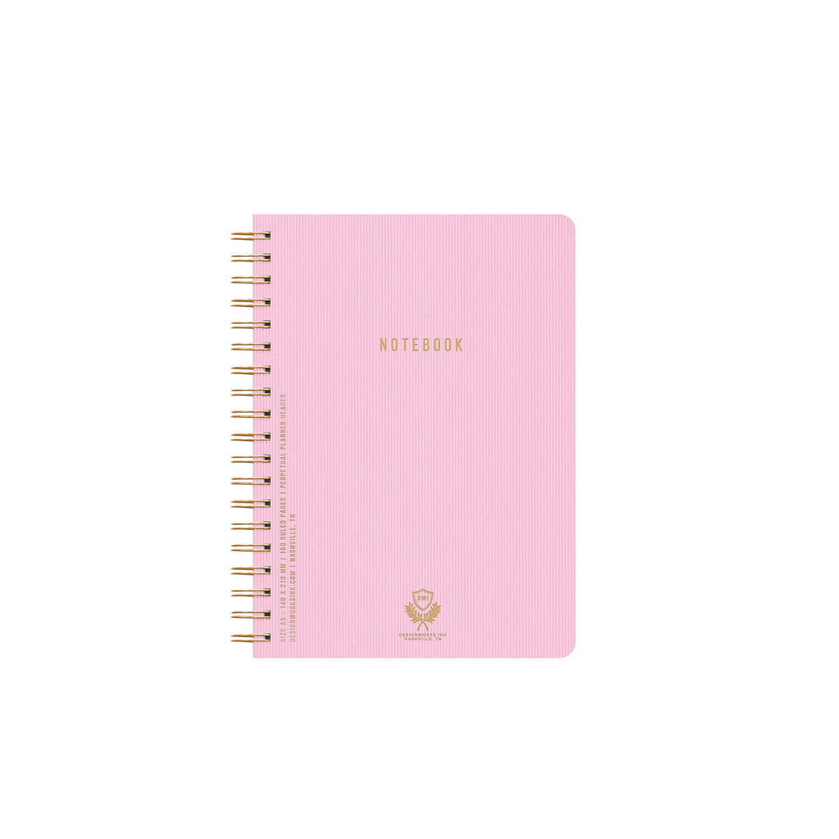 DesignWorks Ink Textured Twin Wire Notebook, Lilac, 8.25 x 11.625 in