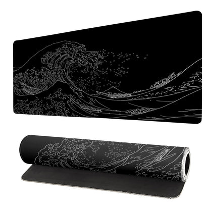 Japanese Mouse Pad, Large Japanese Desk Mat, XL Anime Gaming Keyboard Mat, Non-Slip Rubber Base, Big Extended Desk Protector for Home Office, 31.5”x11.8”