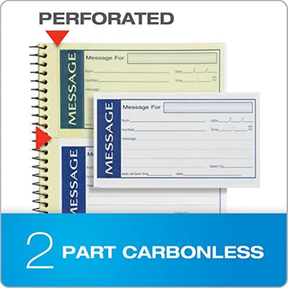 Adams Write 'N Stick Message Pad, 2-Part, Carbonless, Blue, 5-1/4" x 11", 200 Sets per Book (SC1153WS)