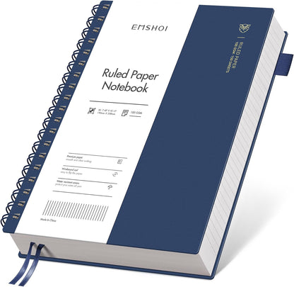 EMSHOI Lined Spiral Journal Notebook, 300 Pages, B5 Size (7.4'' x 10.1'')