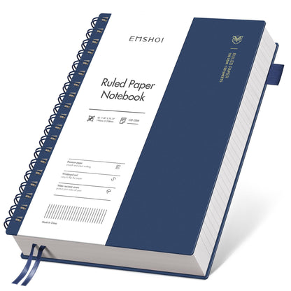 EMSHOI Lined Spiral Journal Notebook, 300 Pages, B5 Size (7.4'' x 10.1'')