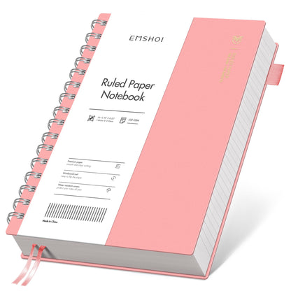 EMSHOI Lined Spiral Journal Notebook, 300 Pages, B5 Size (7.4'' x 10.1'')