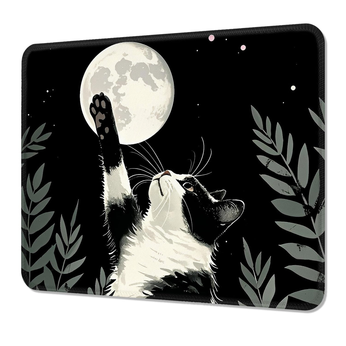 Mouse Pad, Cute Mouse Mat, 10" x 8", Colorful Flower Cat