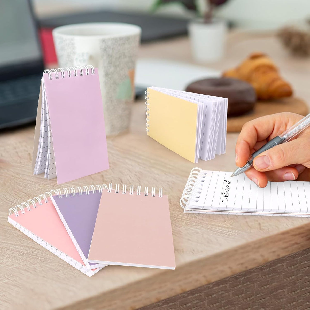 Hooqict 10 Pack Pocket Notebook 3x5 Colorful Mini Notebooks Small Spiral Notepads with Lined Pages, Memo Note Pads for Kids, Party Favors, Work, Office, Students School Supplies, 50 Sheets/100 Pages
