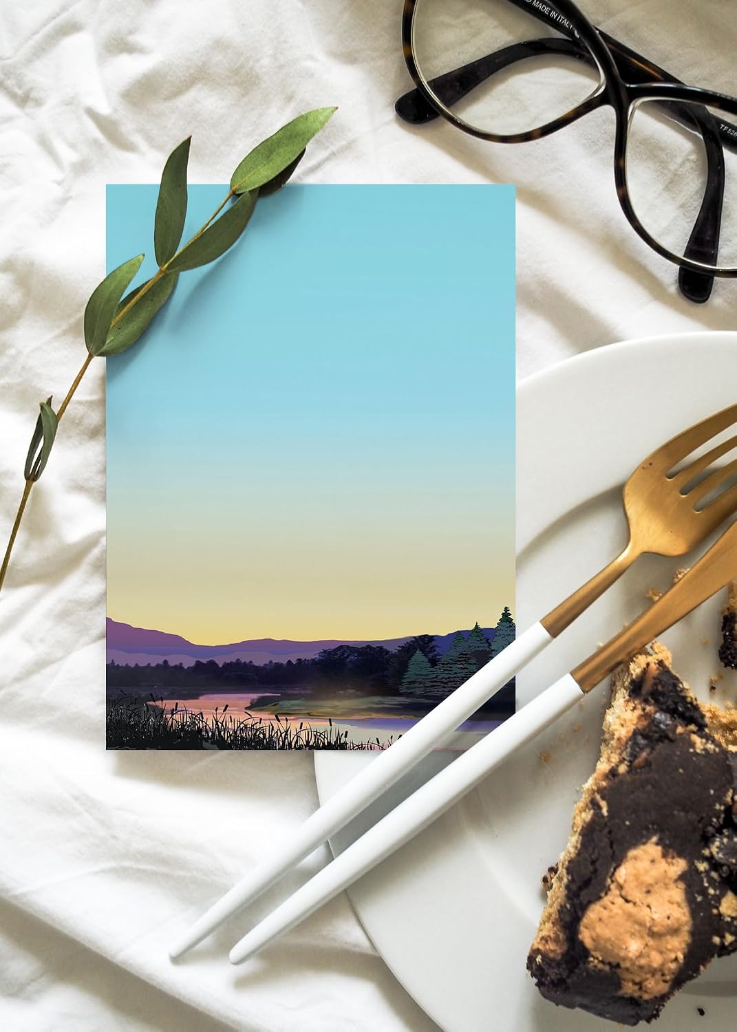 Stonehouse Collection Mountian Notepads - 4 Assorted Nature Scenes Notepads - Mountain Sunests - Shopping List, Teachers, Home, Office, Small Gift -