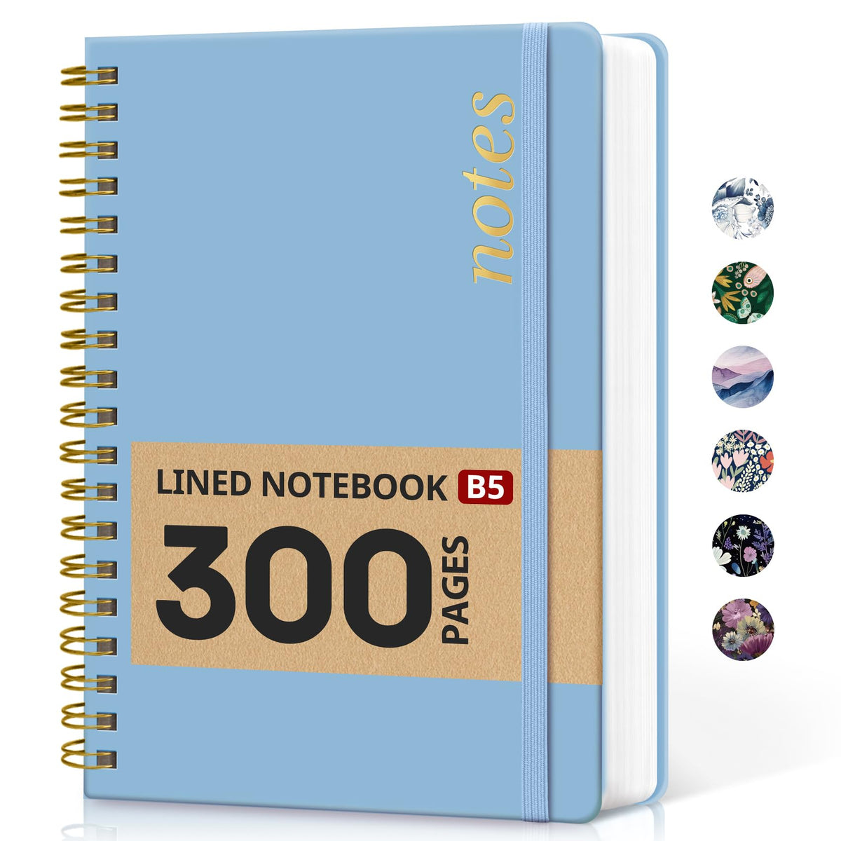 Taja Spiral Notebook for Work Thick Hardcover Lined Journal for Note Taking