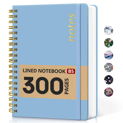 Taja Spiral Notebook for Work Thick Hardcover Lined Journal for Note Taking