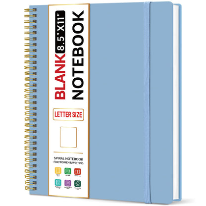 Taja Large Spiral Lined Notebook for Work, Journal for Women & Men