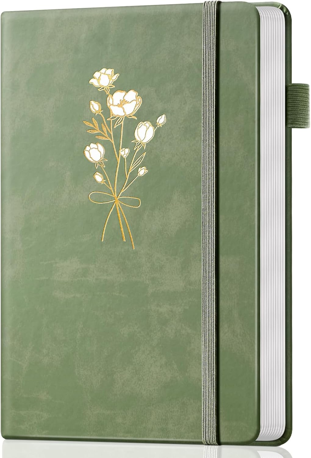 Ovesmusl Leather Journal Notebook, A5 Green Diary 192 Pages