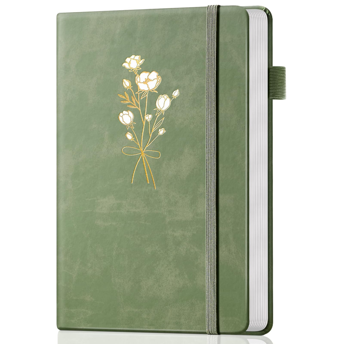 Ovesmusl Leather Journal Notebook, A5 Green Diary 192 Pages