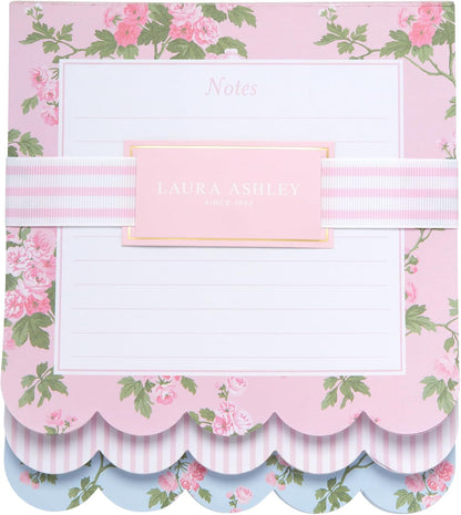 Laura Ashley 3-in-1 Layered Notepad 6.5x7.5 in 150 Lined Tear-Off Sheets