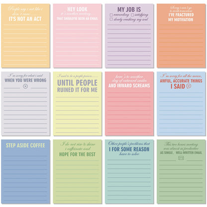 Pajean 12 Designs Funny Sticky Notes, Office to Do List,Classic Style