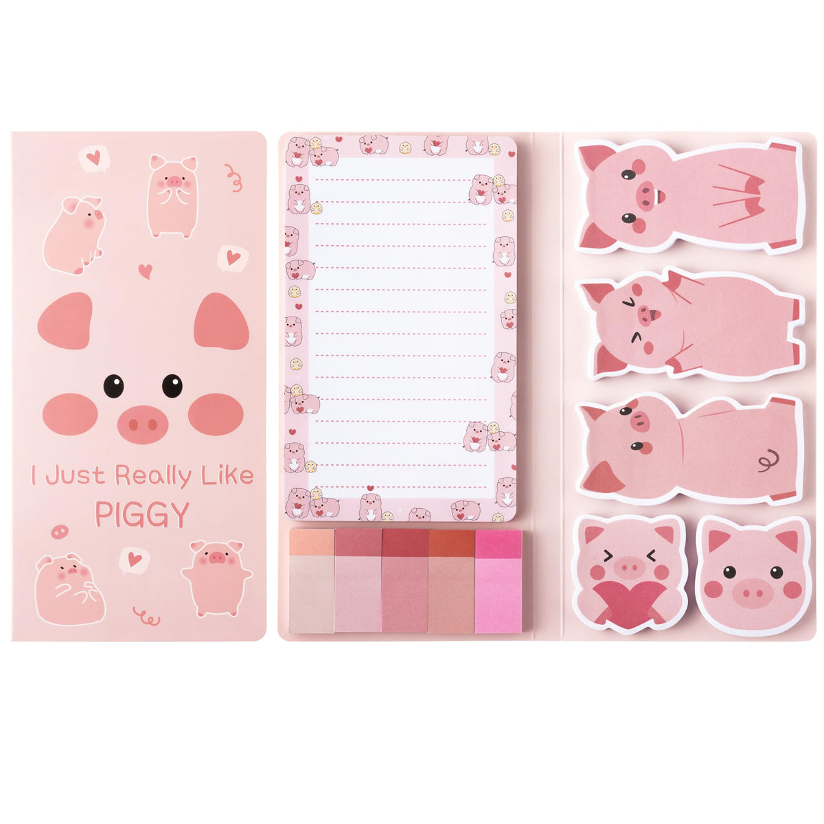B1ykin Sticky Notes Set - 550 Sheets Memo Writing Pad Cat Floral Design