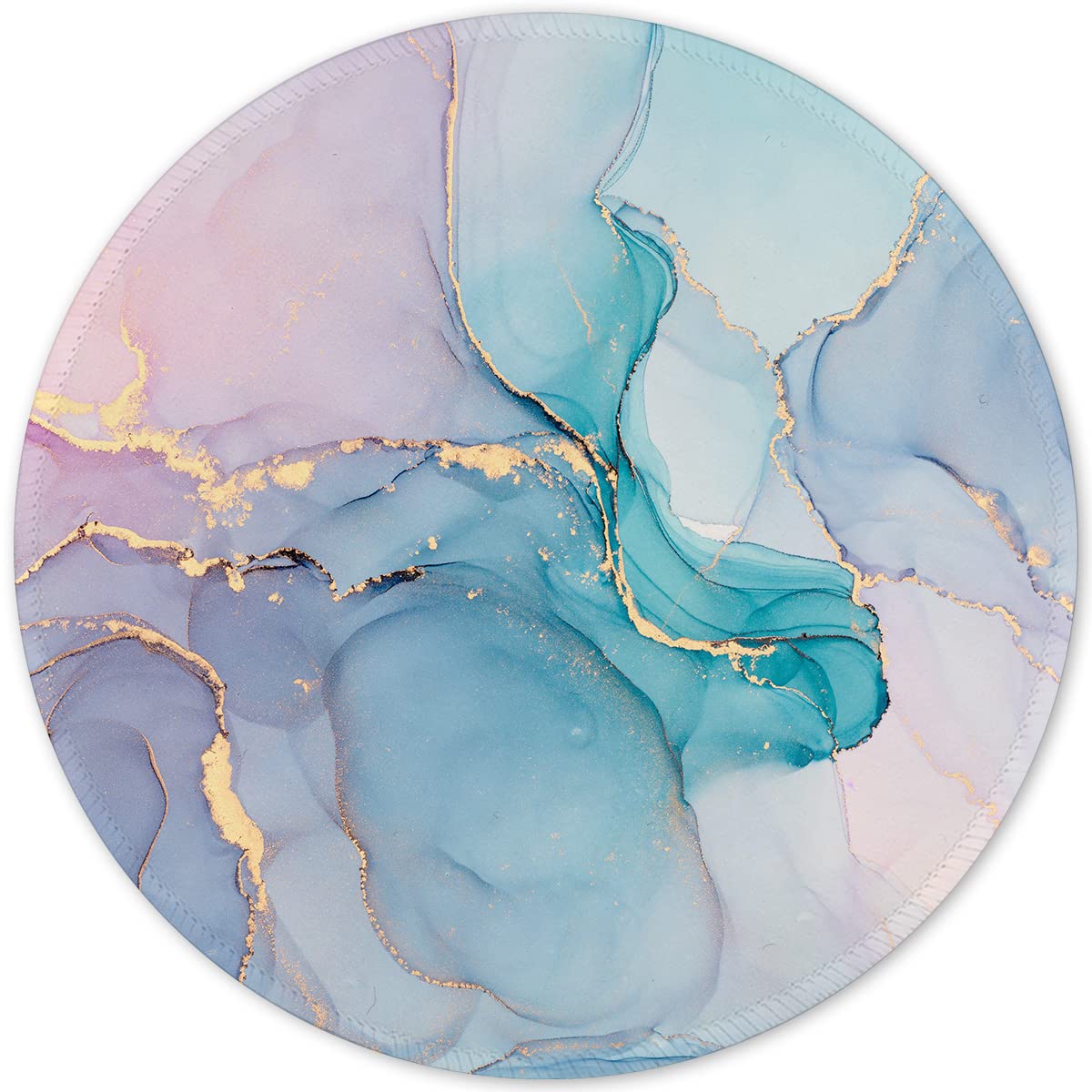 ITNRSIIET Marble Round Mouse Pad Pink Marble Customized Premium-Textured Washable Desktop Protection Mouse Mat with Non-Slip Rubber Base 7.87×7.87×0.12 inches, Pink Marble