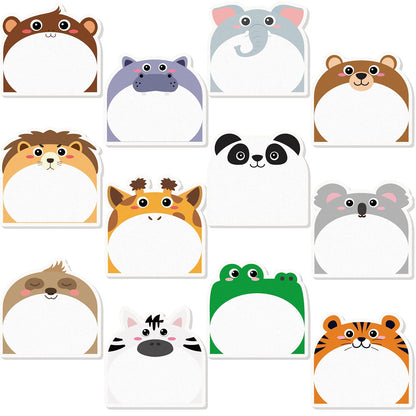 Yinder 24 Pads Animal Sticky Notes, Cute Cartoon Memo Self Adhesive