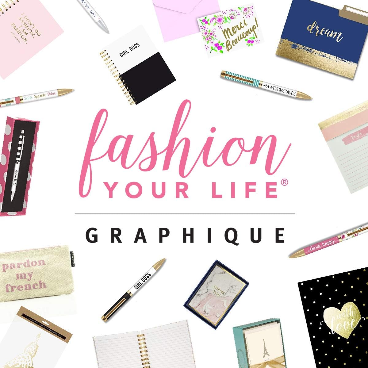 Graphique Large Notepad, Brush Strokes – 6" x 8", Cute Notepad with 150 Tear-Off Sheets, Features the Word “Notes” on Every Page – Perfect for Note Taking, List Making, and More