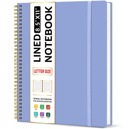 Taja Large Spiral Lined Notebook for Work, Journal for Women & Men