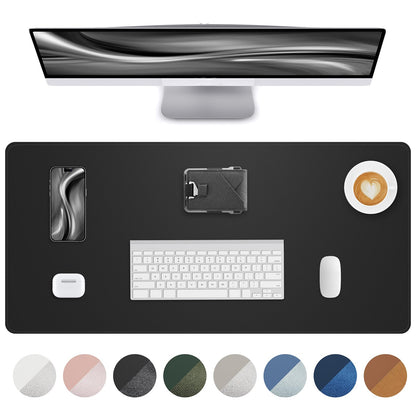 AFIING Desk Pad Protector 23.6" x 13.7" - Non-Slip Waterproof PU Leather Desk Mat for Mouse, Keyboard, Laptop, Office and Home Workspace (Beige)