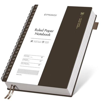 EMSHOI Lined Spiral Journal Notebook, 300 Pages, B5 Size (7.4'' x 10.1'')