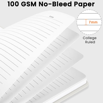 Lined Spiral Journal Notebook, A5 College Ruled Notebook for Note-Taking