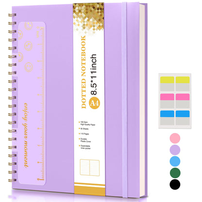 Spiral Notebook Journal 8.5” x 11”, A4 Large Notebooks for Women Men, College Ruled Lined Journal, 100 GSM Paper, Hardcover Spiral Bound Journals for Work School Writing Note Taking Business, Purple