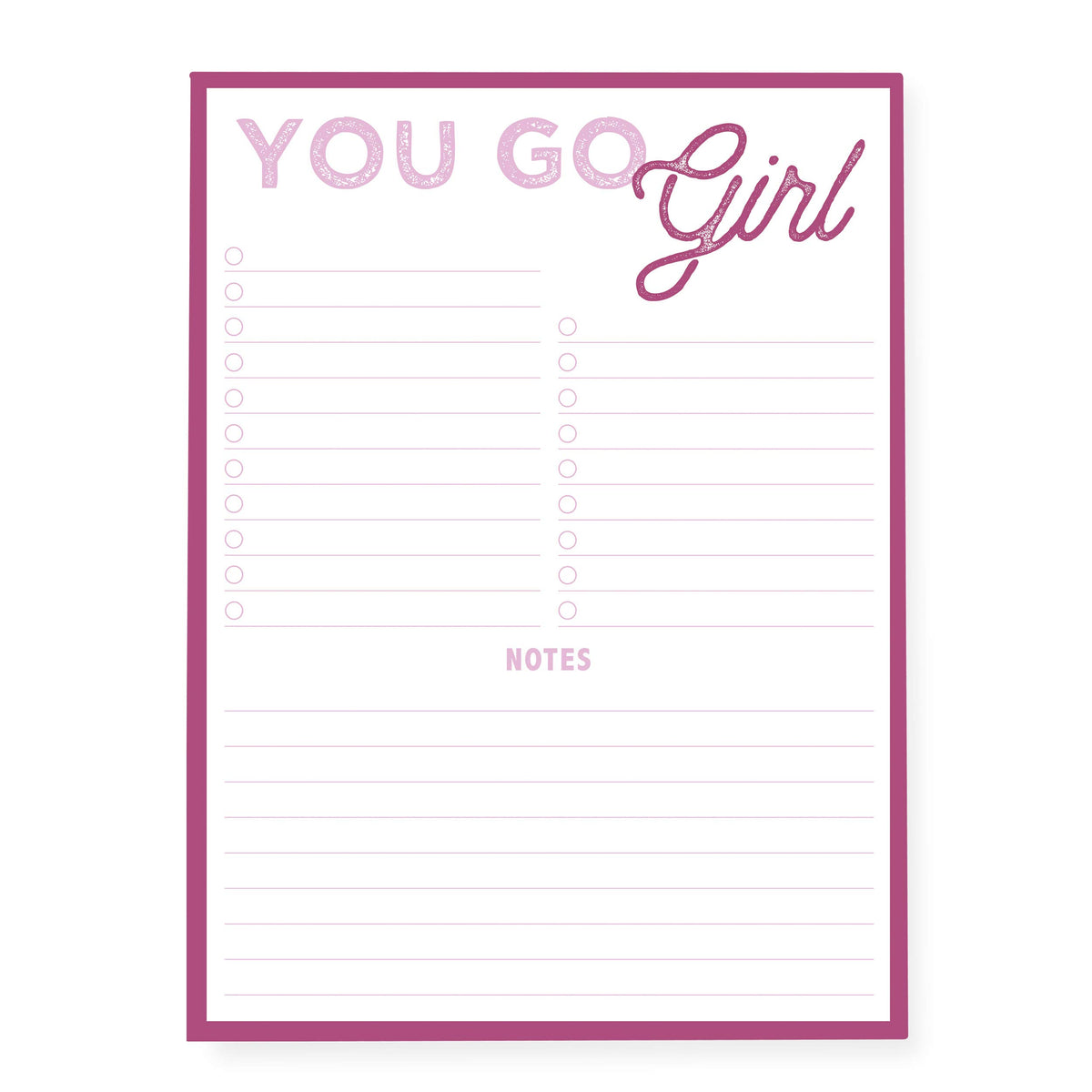 Graphique Large Notepad, Brush Strokes – 6" x 8", Cute Notepad with 150 Tear-Off Sheets, Features the Word “Notes” on Every Page – Perfect for Note Taking, List Making, and More