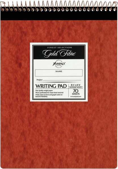 Ampad Gold Fibre Retro Pad, Wide Rule, 8-1/2 x 11-3/4, White, 70-Sheets/Pad (20-008R)