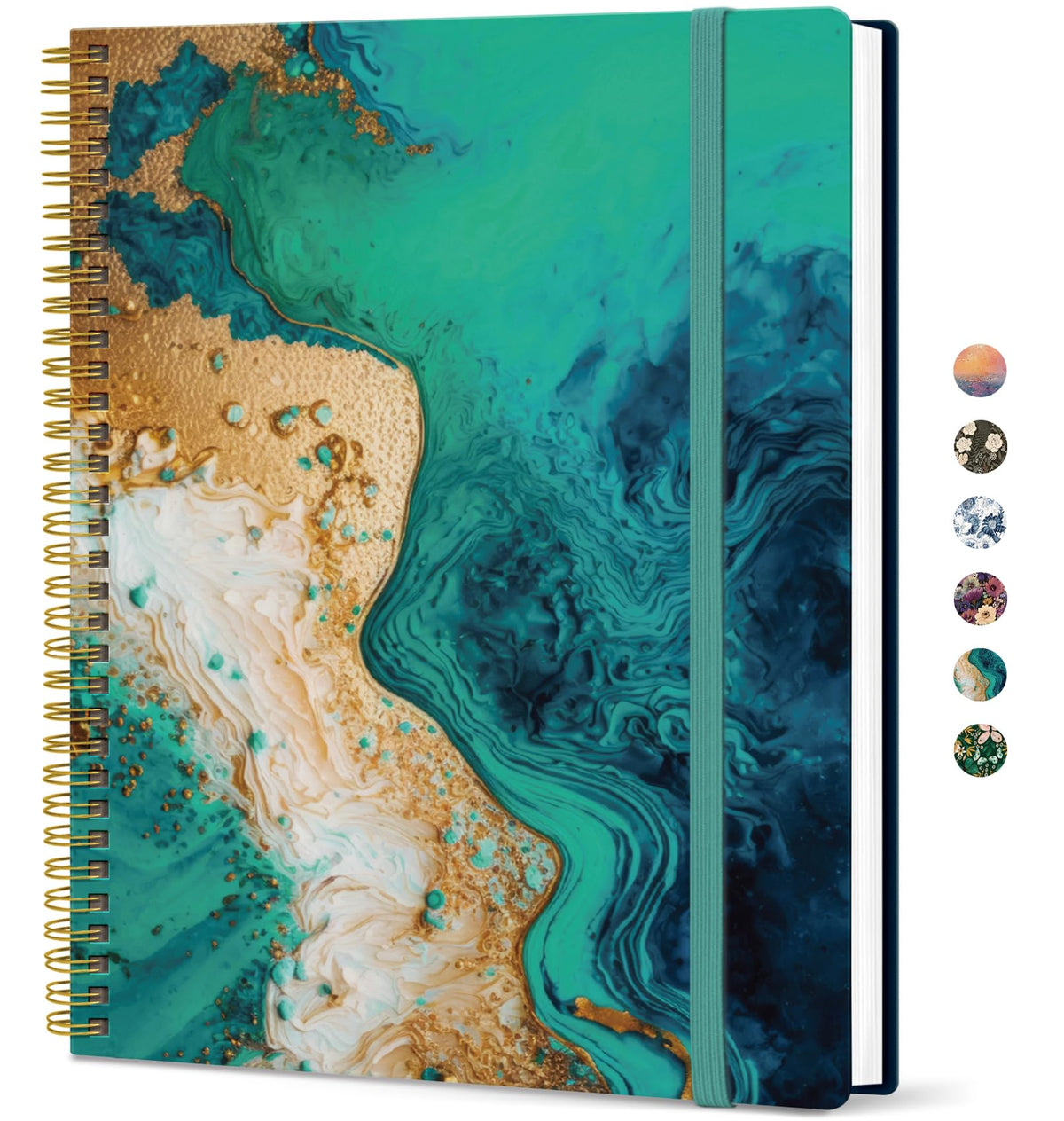 Taja Large Spiral Lined Journal for Women and Men, Notebook for Work