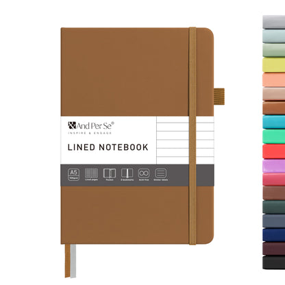 &And Per Se Lined Journal Notebook – A5 Hardcover, 160 Pages 100gsm Thick Paper, College Ruled for Writing - 5.7”x8” (Dark Green)