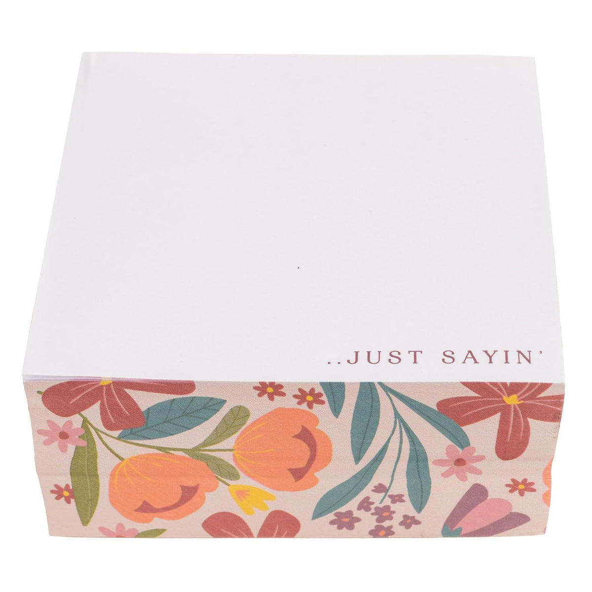 Karma, Block Notepad, 500 Sheet Memo Paper Cube, Non-Sticky Memo Pad Cube for Office, and Home, Sunset Floral