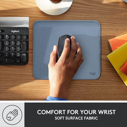 Logitech Studio Series Small Mouse Pad, Anti-Slip 9x8 Inches, Blue Grey