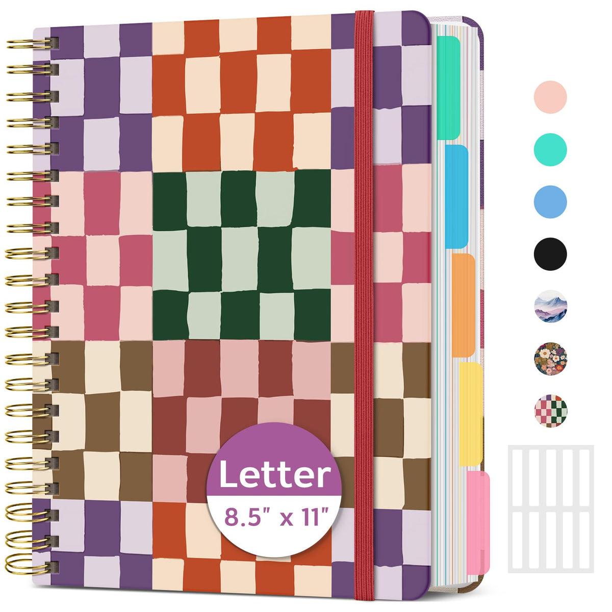 Taja Large Spiral Notebooks for Work 5 Subject with Removable Dividers