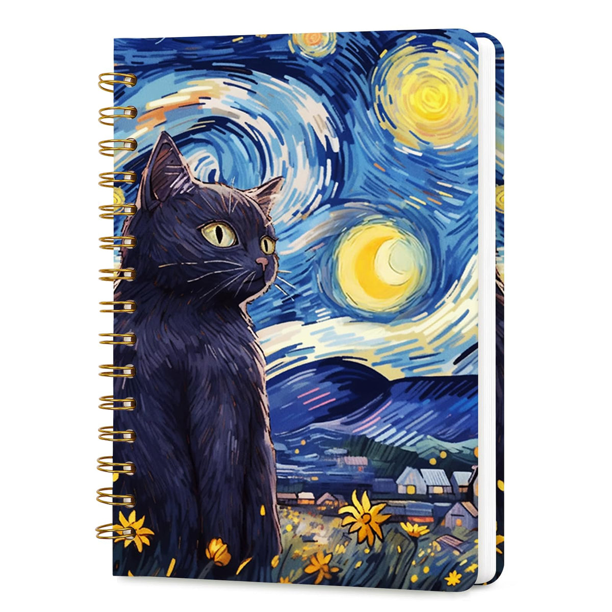Lined Spiral Journal Notebook for Work A5, 160 Pages, Explosive Cat