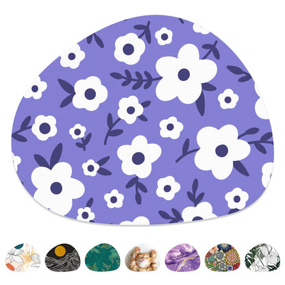 Mouse Pad, Premium-Textured Oval Computer Pad, 8.7" x 7.1" Thick 3 mm Anti-Slip Waterproof Rubber Cute Mouse Mat for Office, Home, Gaming, Laptop, PC, Artistic Dots