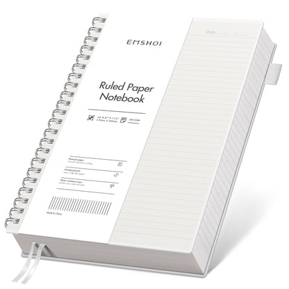 EMSHOI Lined Spiral Journal Notebook, 300 Pages, B5 Size (7.4'' x 10.1'')