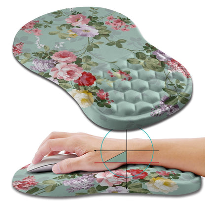 Hokafenle Ergonomic Mouse Pad Wrist Support, Wrist Rest Mousepad for Carpal Tunnel Pain Relief with Integrated Memory Foam Slope Massage Bulge (11.8x7.9 inch,Forest