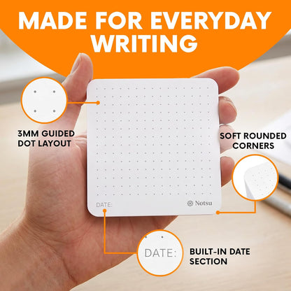 Notsu Dot Grid Sticky Notes Dotted Memo Pads with Date 8pk 3" x 3"