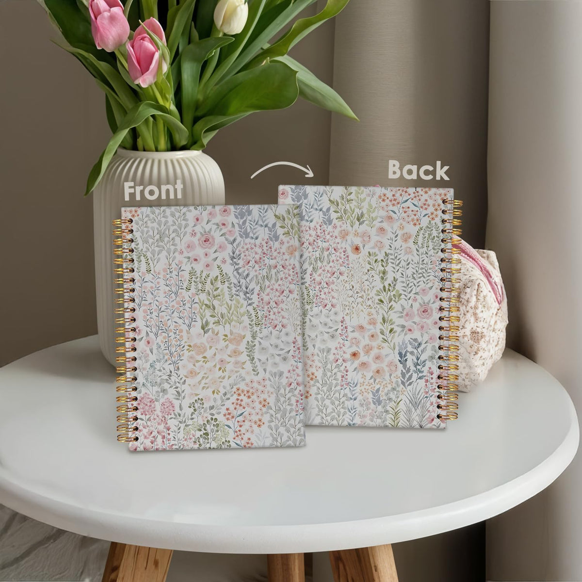 Cute Notebook, Aesthetic Spiral Notebook Journal for Women