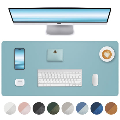 AFIING Desk Pad Protector 23.6" x 13.7" - Non-Slip Waterproof PU Leather Desk Mat for Mouse, Keyboard, Laptop, Office and Home Workspace (Beige)