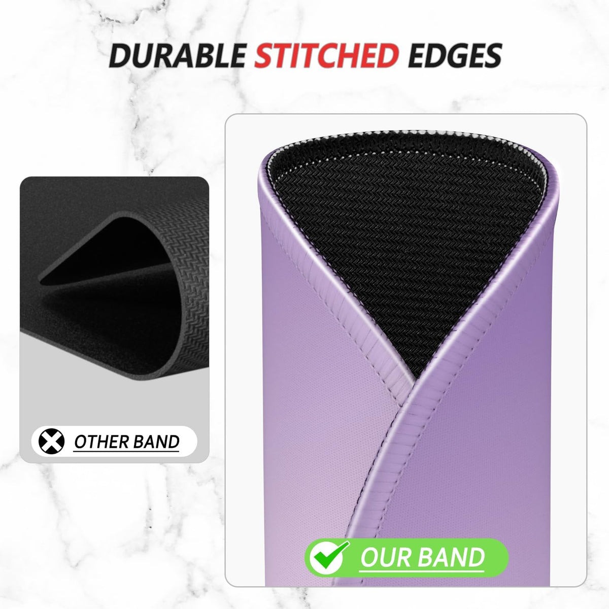 ITNRSIIET Mouse Pad Non-Slip Rubber Base Smooth Surface Stitched Edges Waterproof Durable Compatible with All Mice for Office & Gaming, Desk Accessory, Diameter 8.7 inch, Lavender