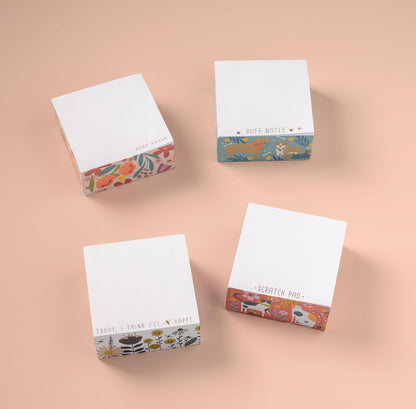 Karma, Block Notepad, 500 Sheet Memo Paper Cube, Non-Sticky Memo Pad Cube for Office, and Home, Sunset Floral